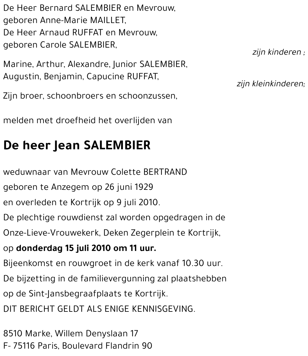 Jean SALEMBIER