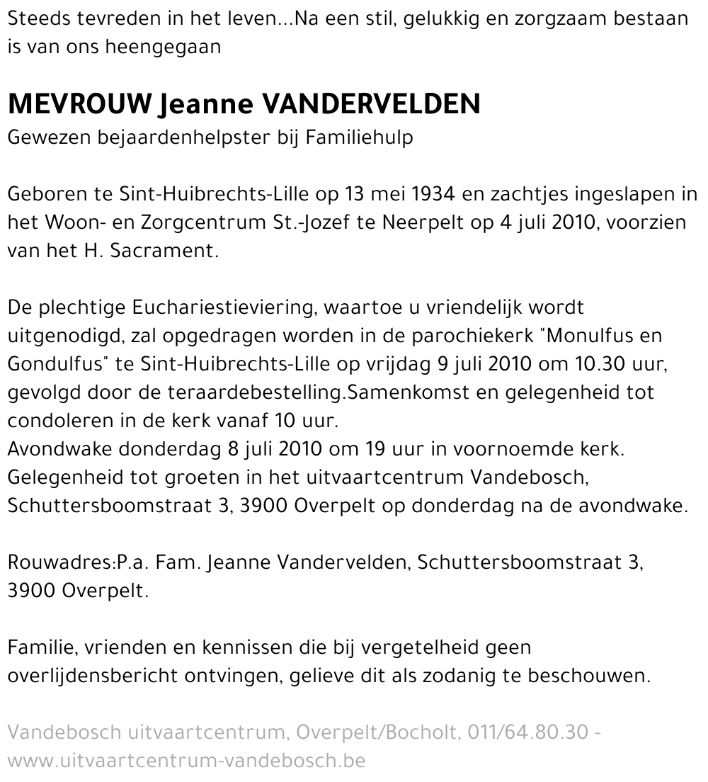 Jeanne Vandervelden