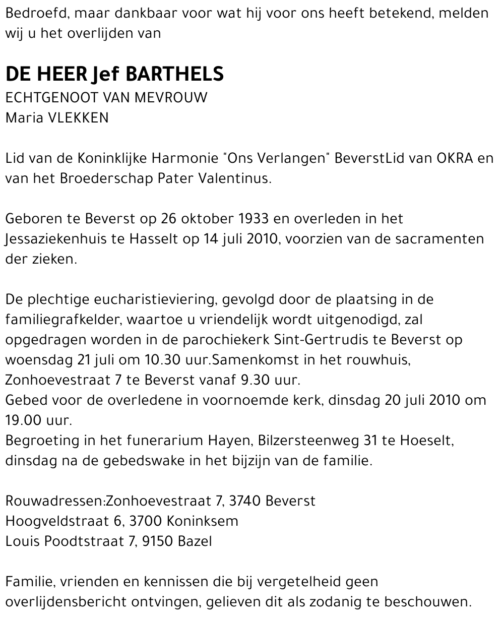 Jef BARTHELS