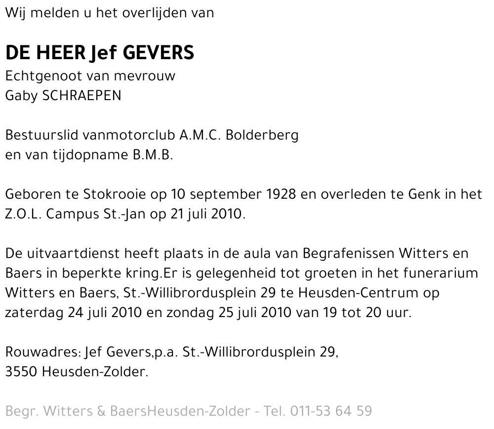 Jef Gevers