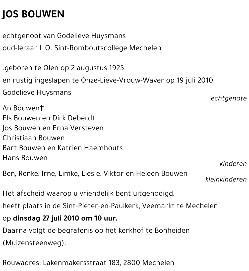 Jos BOUWEN