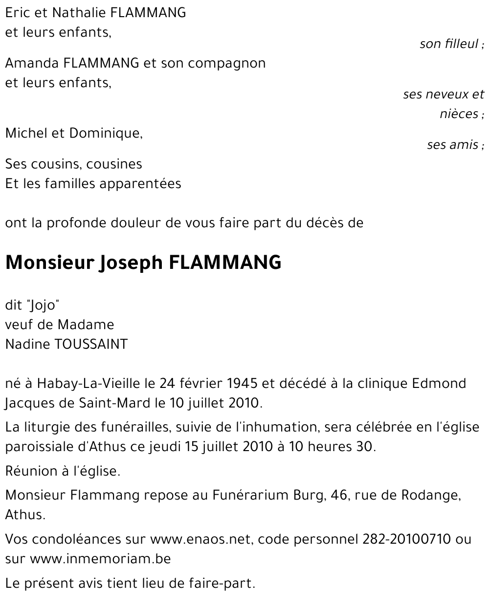 Joseph FLAMMANG