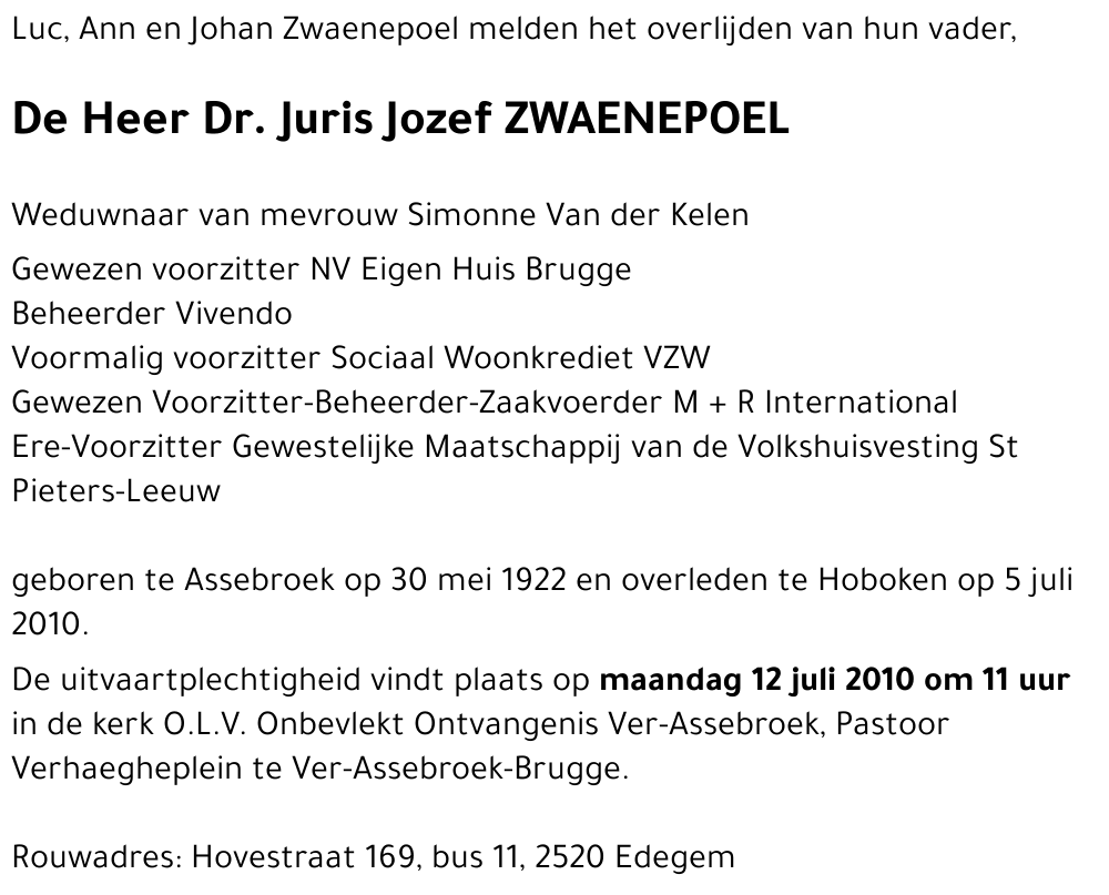 Jozef ZWAENEPOEL