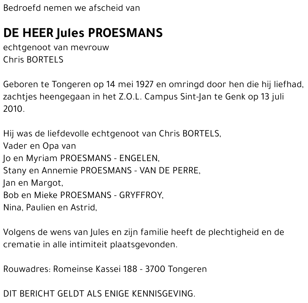 Jules PROESMANS