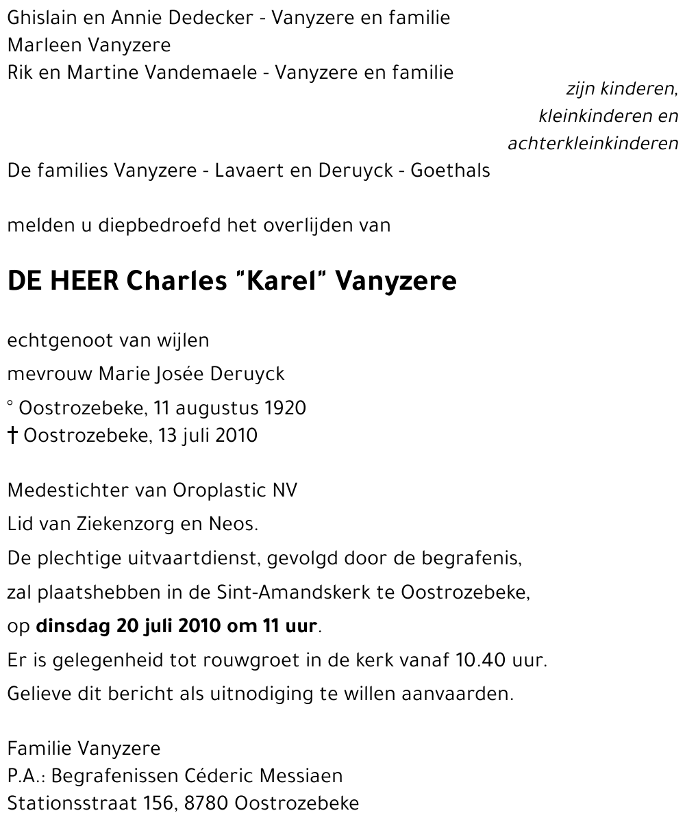 Karel (Charles) Vanyzere