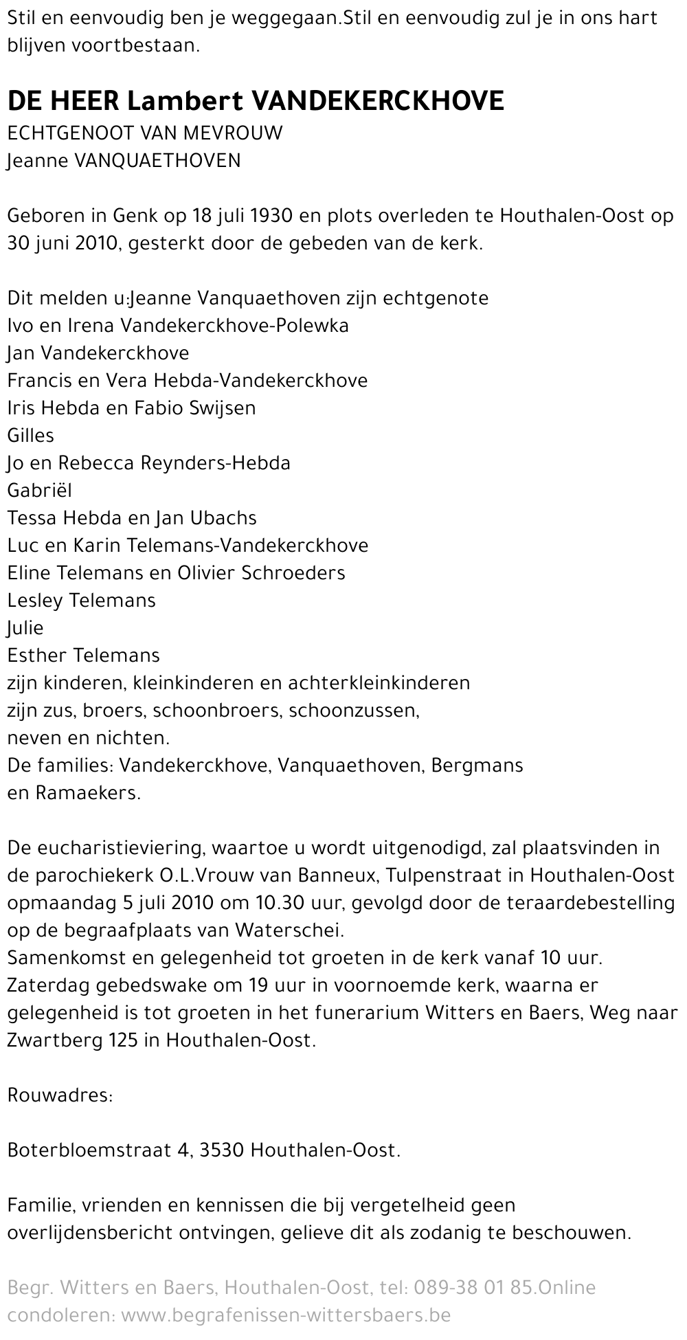 Lambert Vandekerckhove