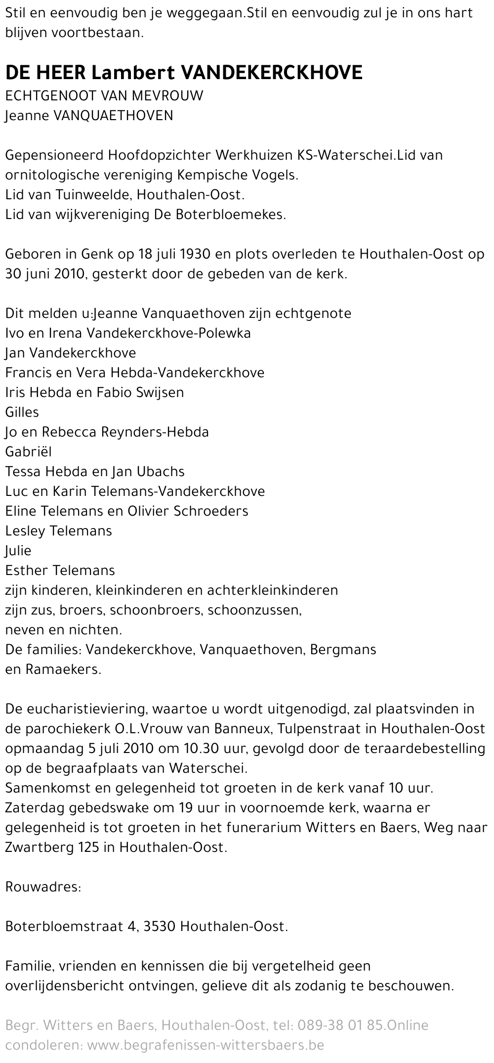 Lambert Vandekerckhove