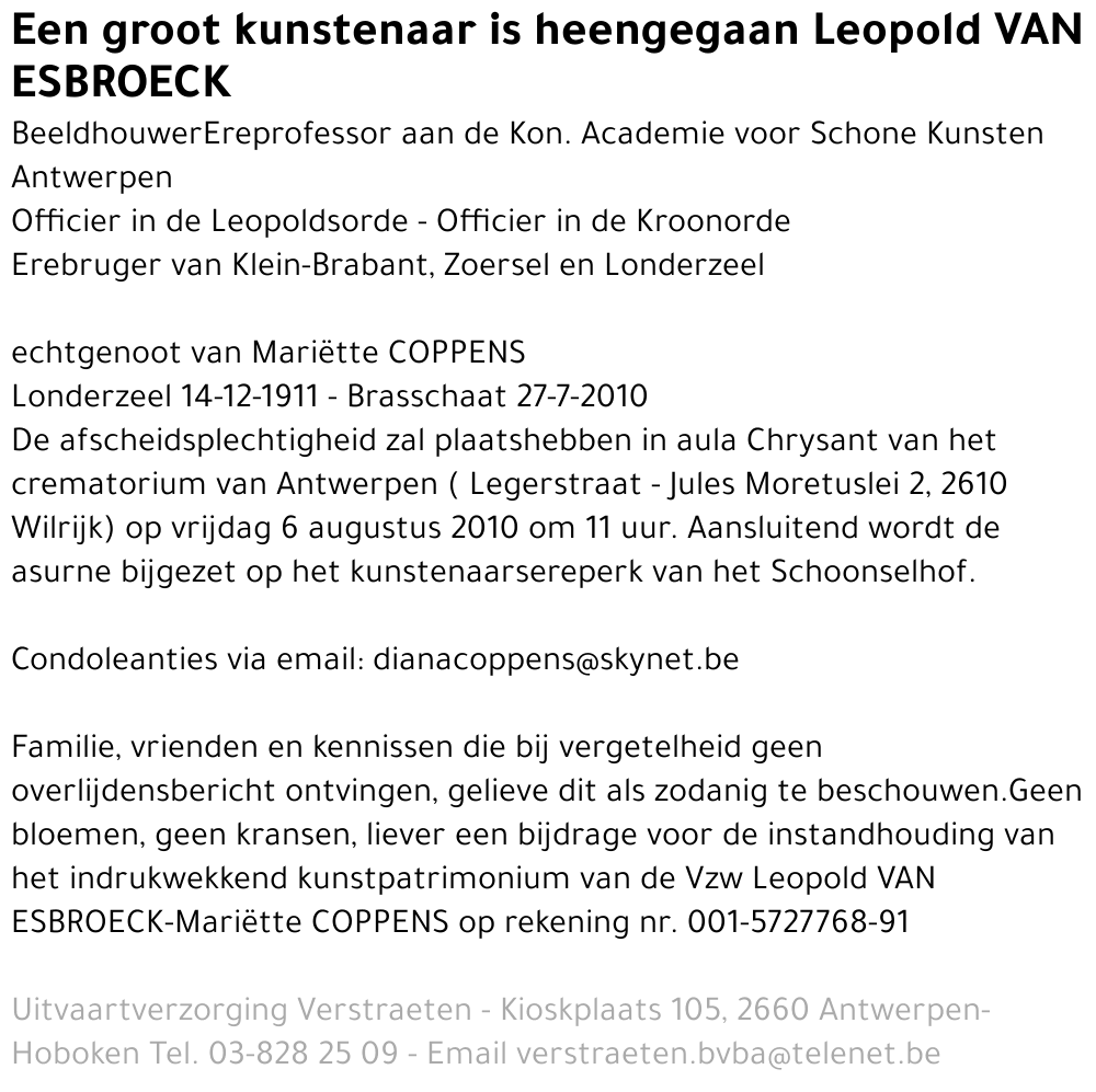 Leopold VAN ESBROECK