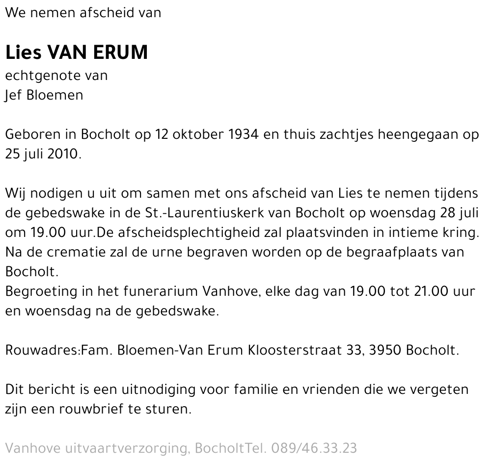 Lies Van Erum