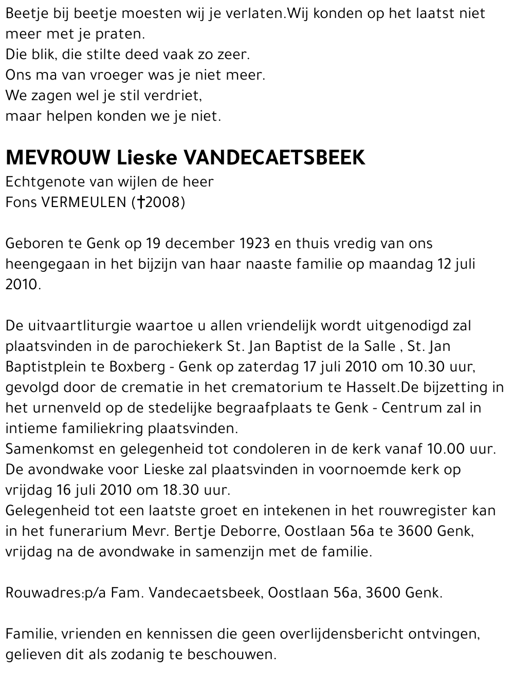Lieske VANDECAETSBEEK