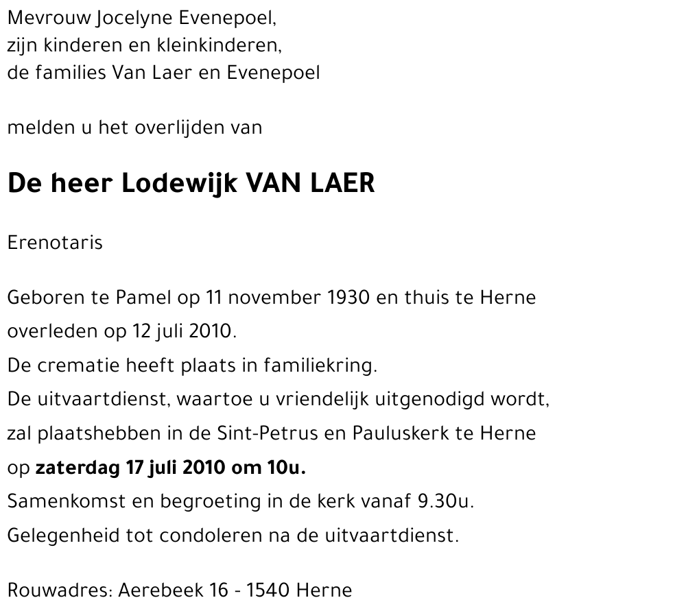 Lodewijk VAN LAER