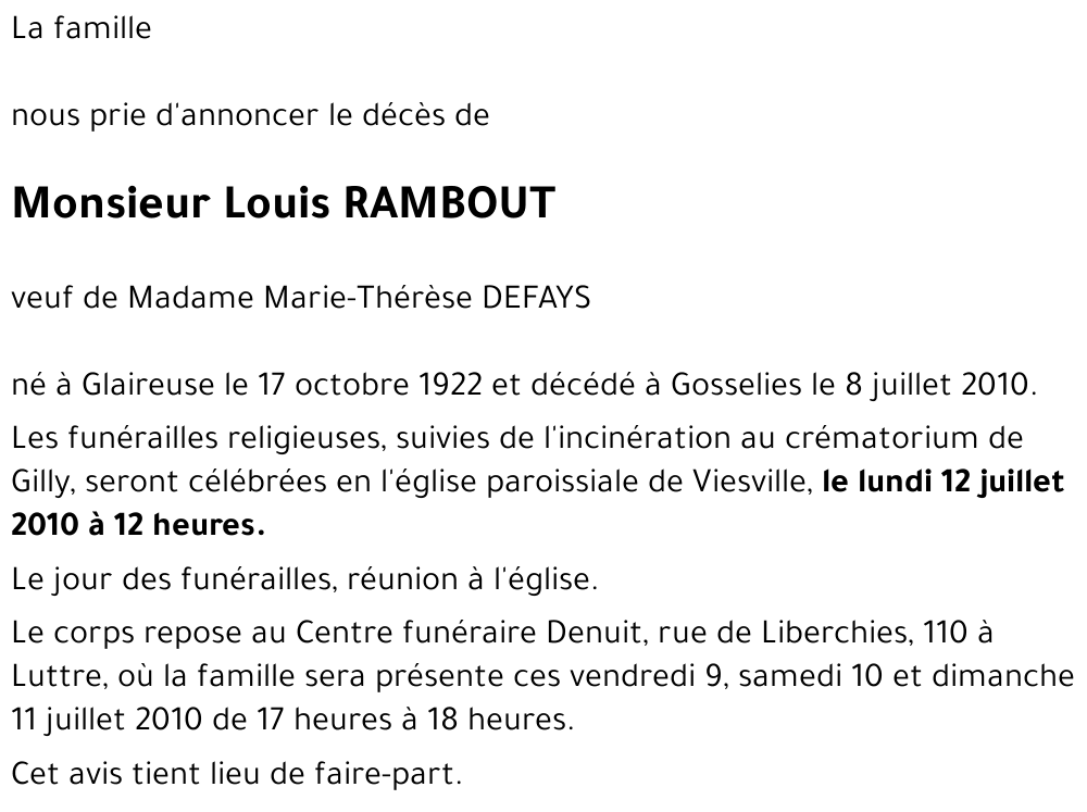 Louis RAMBOUT