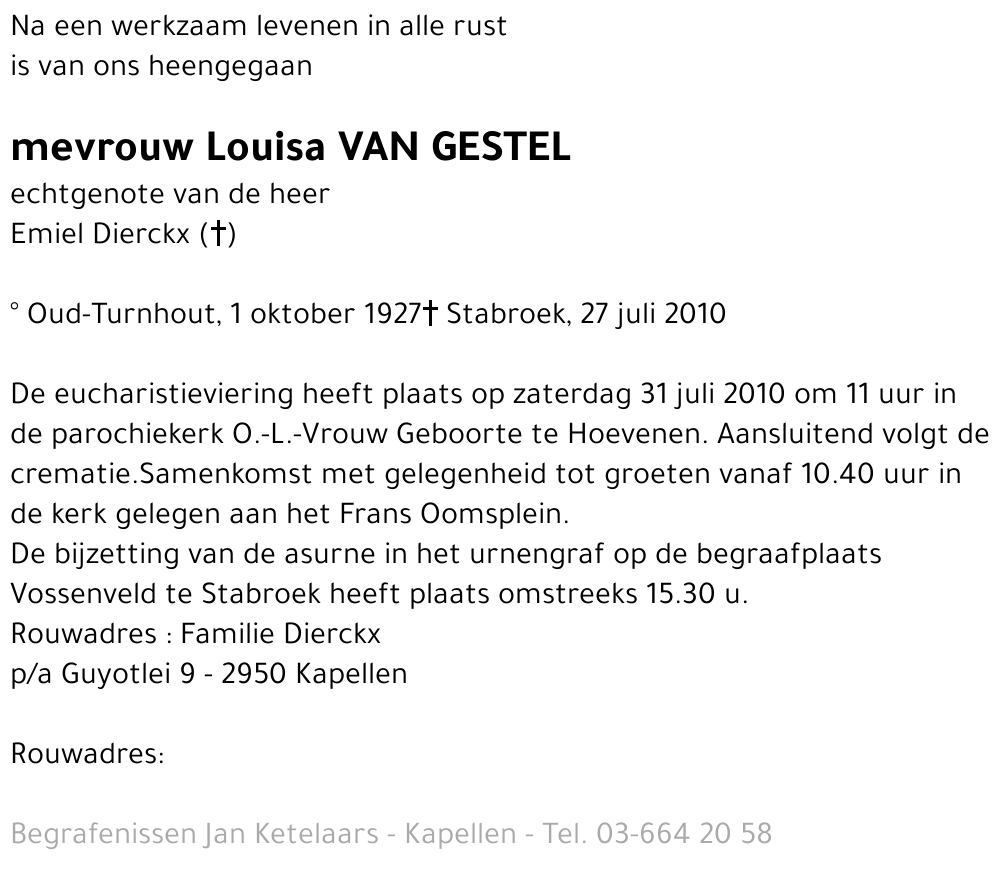 Louisa Van Gestel