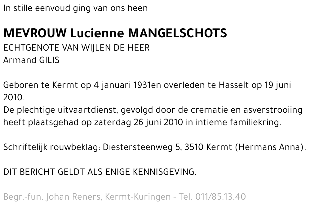 Lucienne Mangelschots