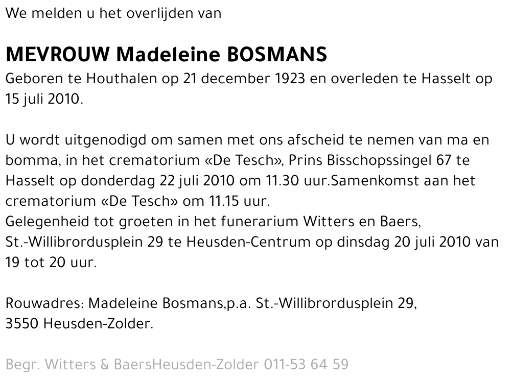 Madeleine Bosmans