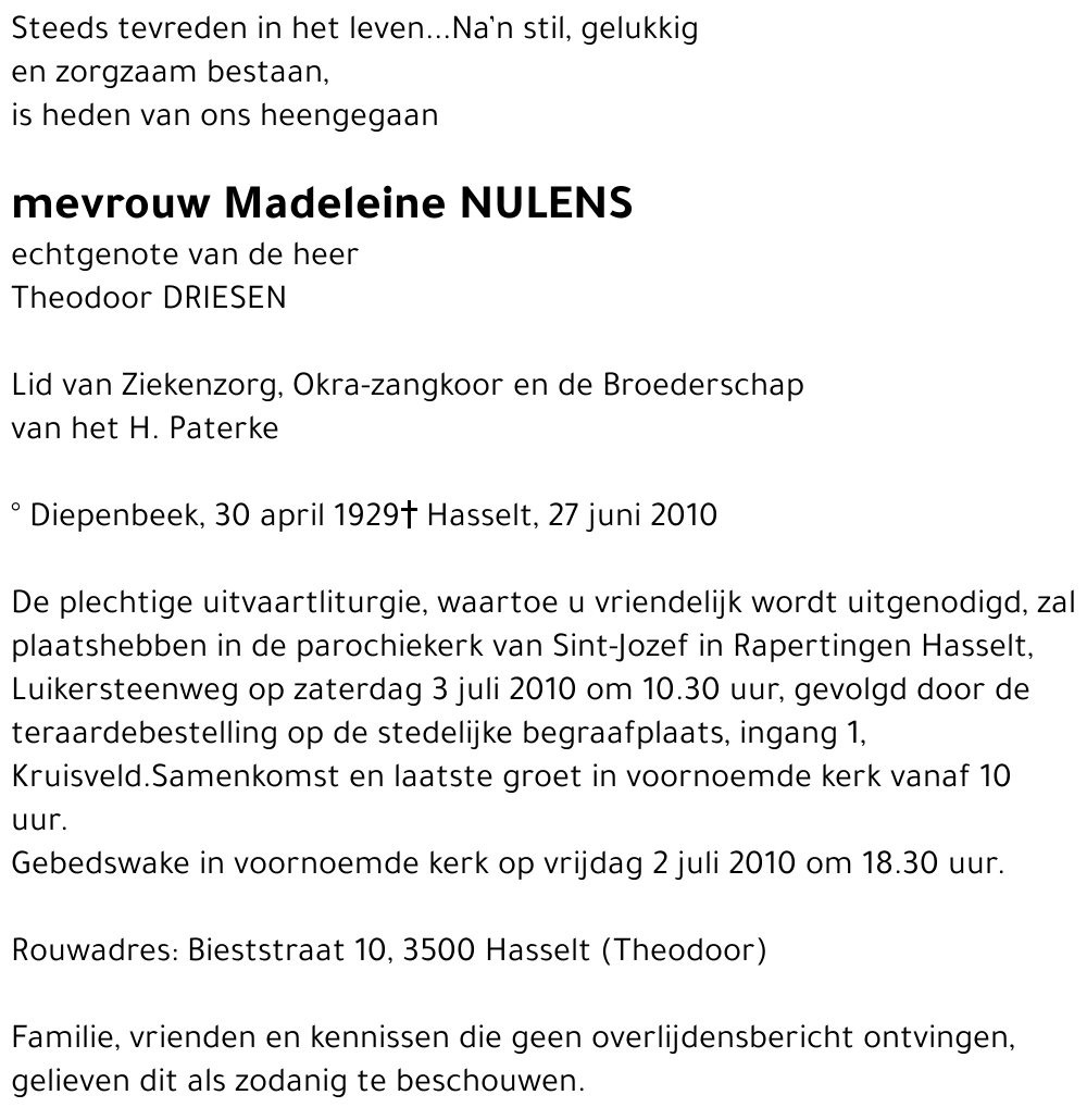 Madeleine Nulens
