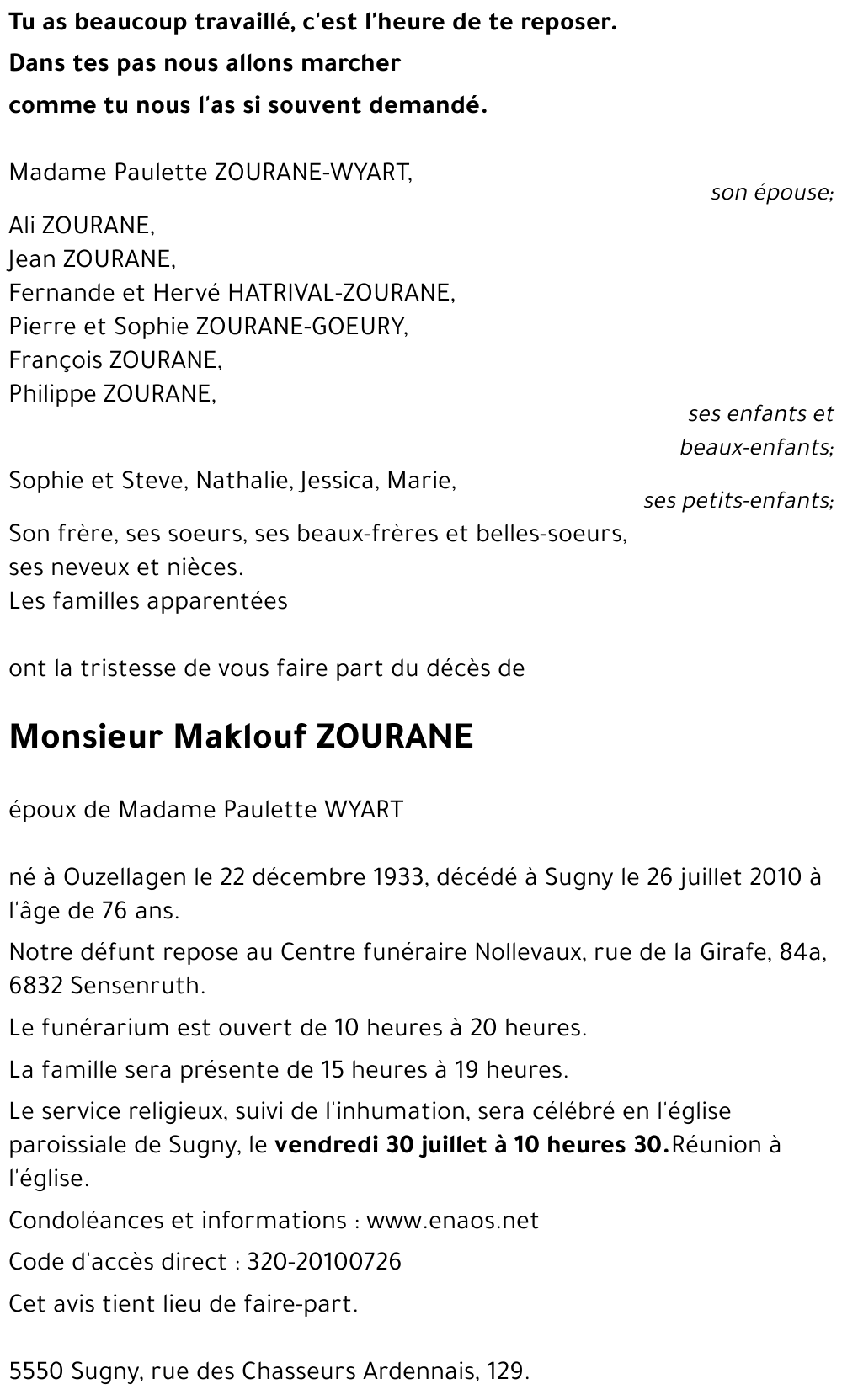 Maklouf ZOURANE