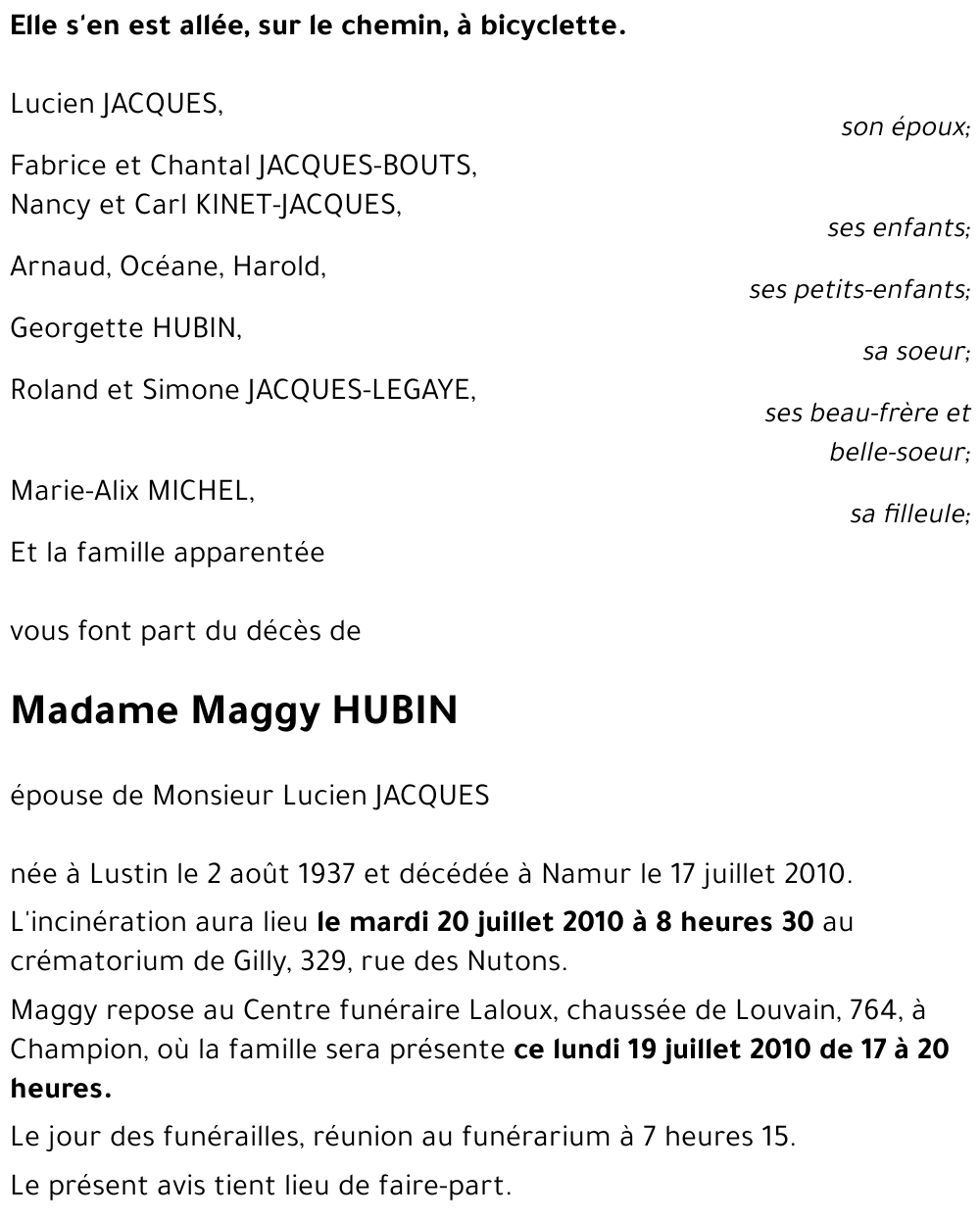 Marguerite HUBIN