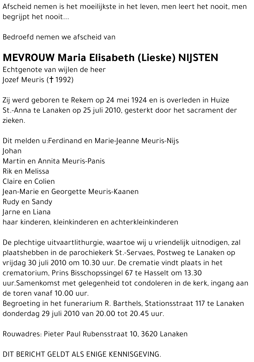 Maria Elisabeth Nijsten