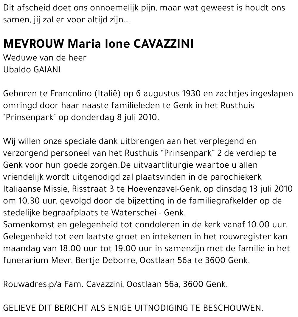 Maria Ione CAVAZZINI