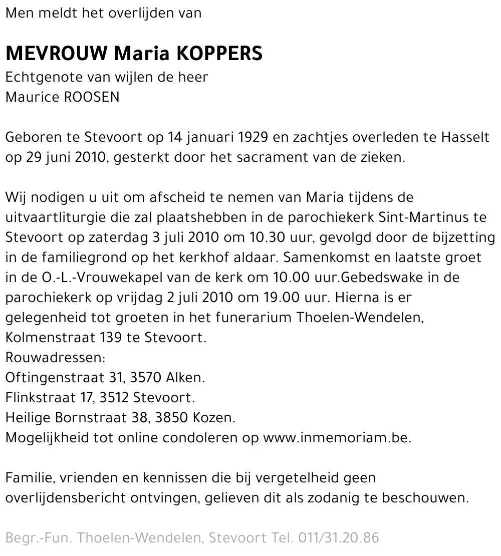 Maria KOPPERS