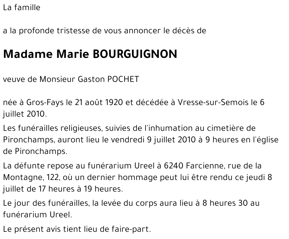 Marie BOURGUIGNON