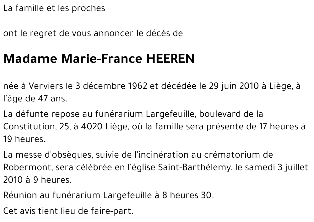 Marie-France HEEREN