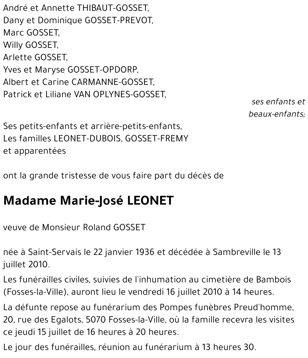 Marie-José LEONET