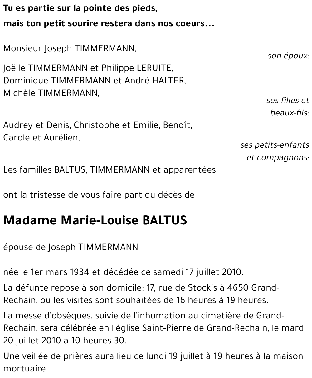 Marie-Louise BALTUS