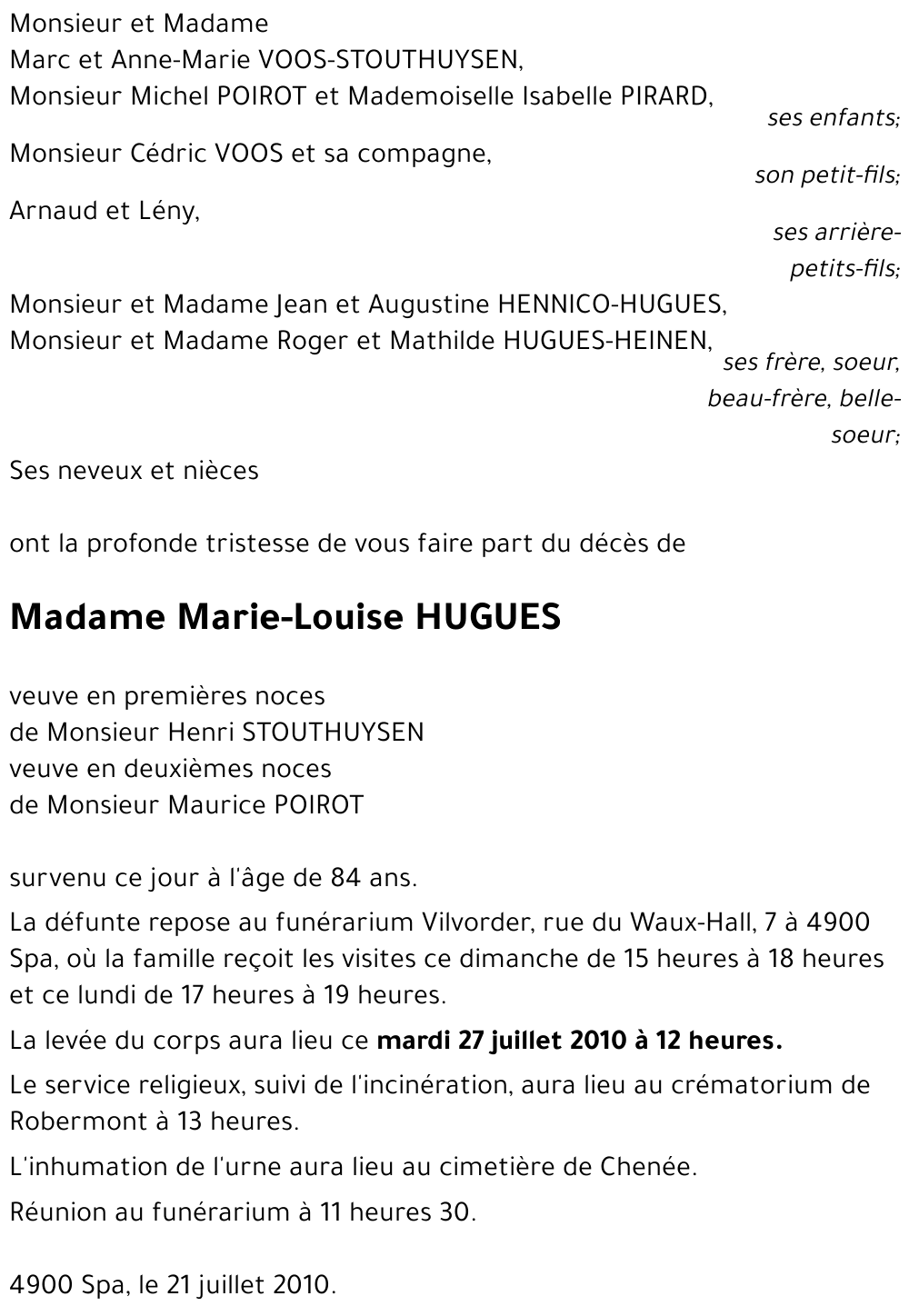 Marie-Louise HUGUES