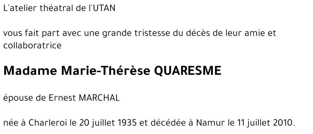 Marie-Thérèse QUARESME