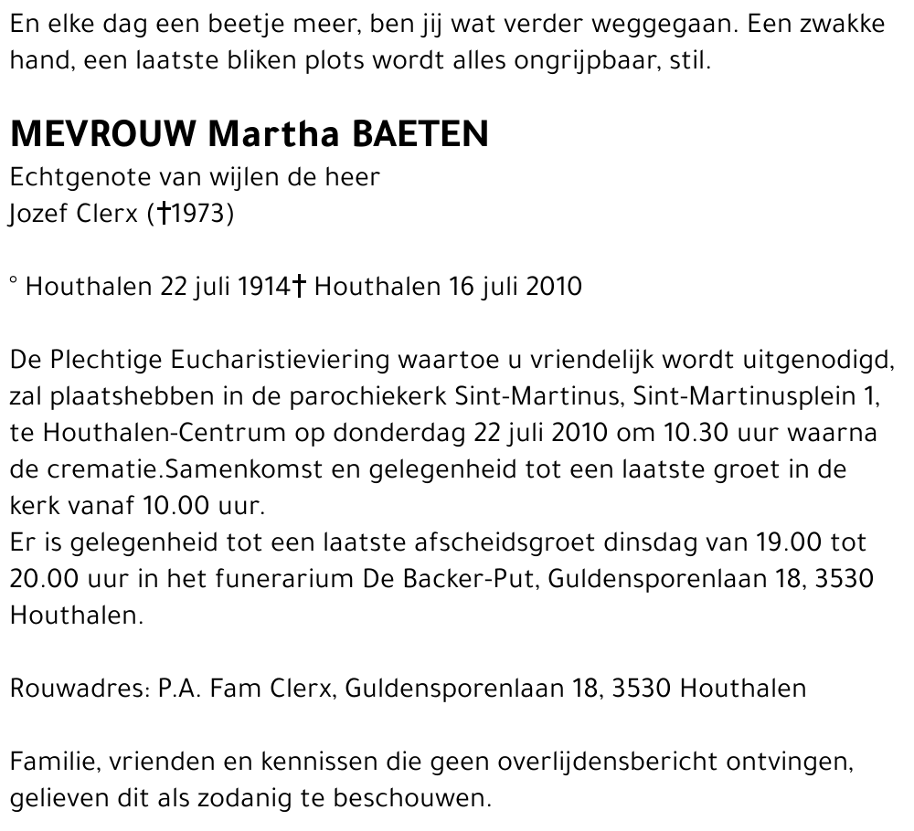 Martha BAETEN
