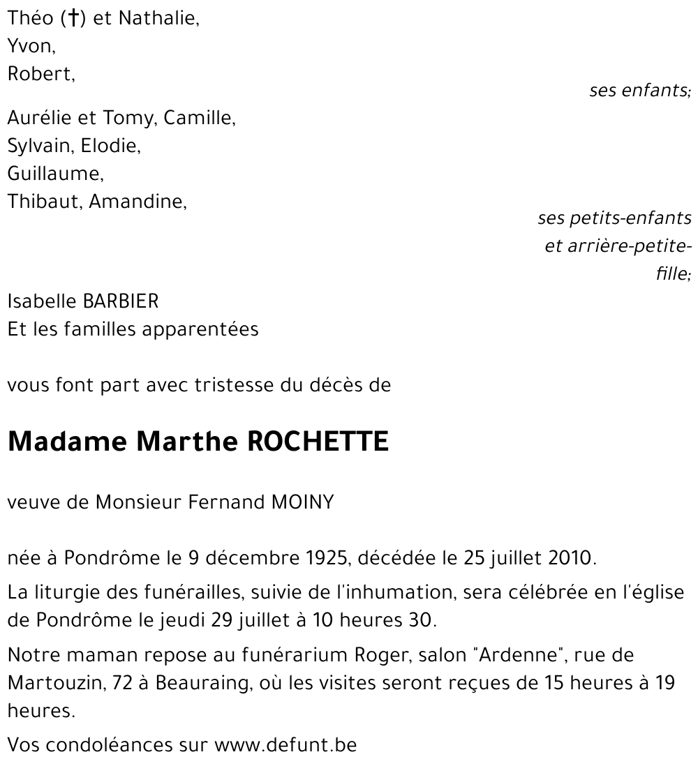 Marthe ROCHETTE