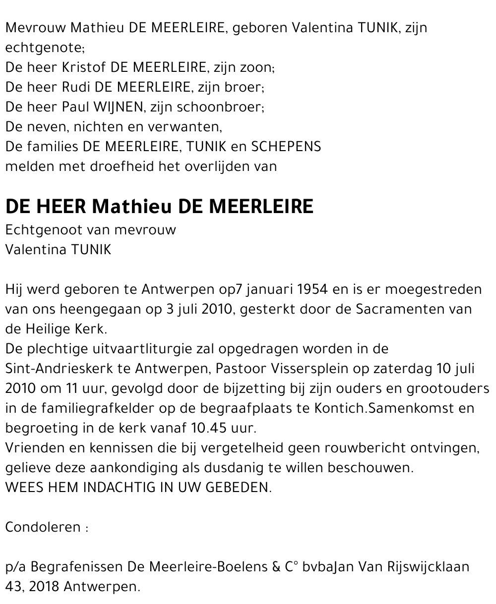 Mathieu De Meerleire