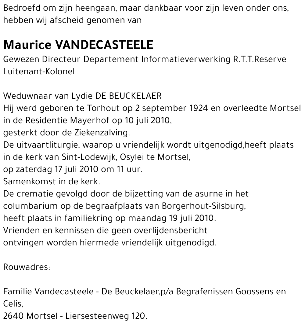 Maurice Vandecasteele
