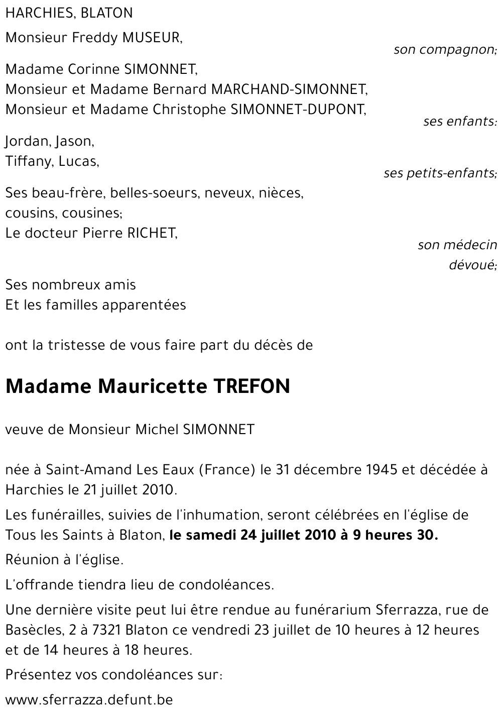 Mauricette TREFON
