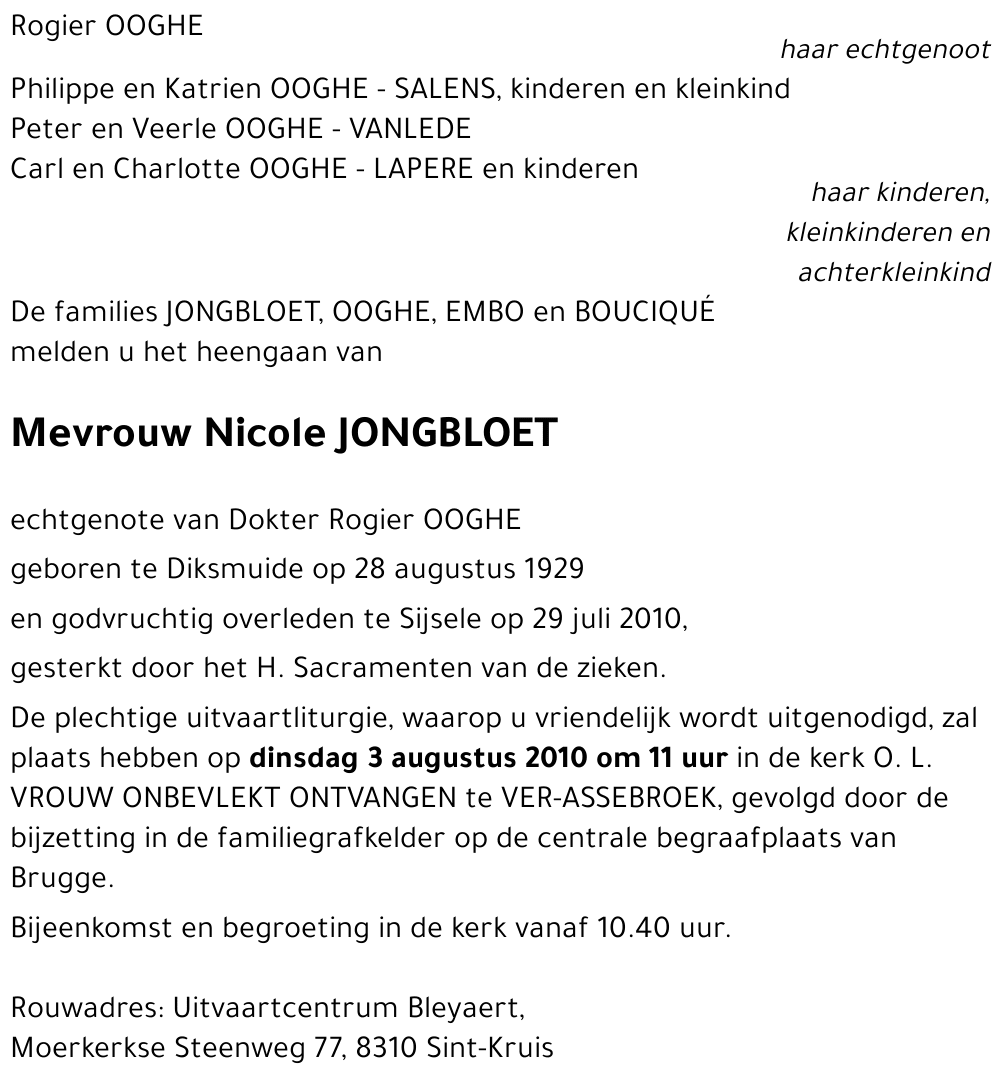 Nicole JONGBLOET