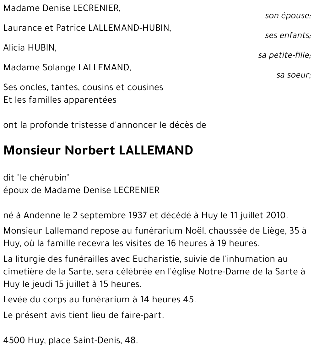 Norbert LALLEMAND