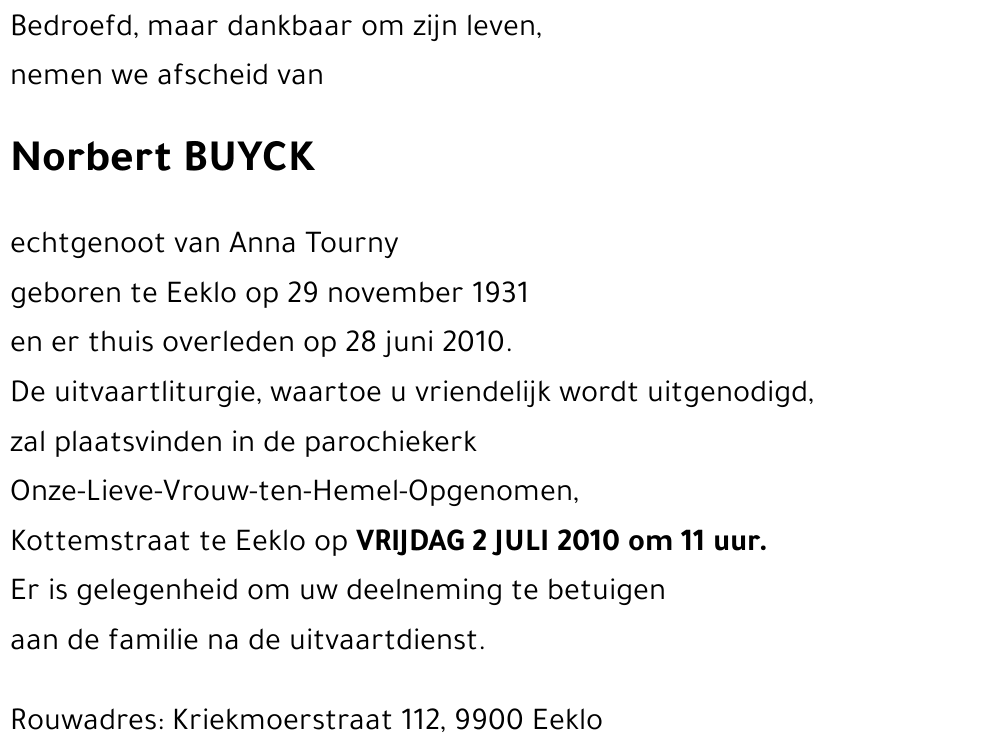 Norbrecht BUYCK
