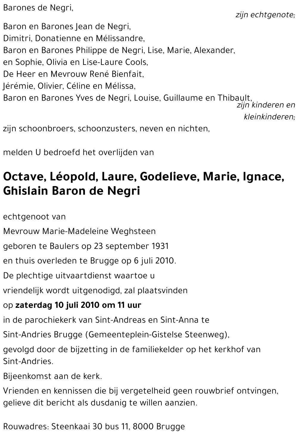 Octave de NEGRI