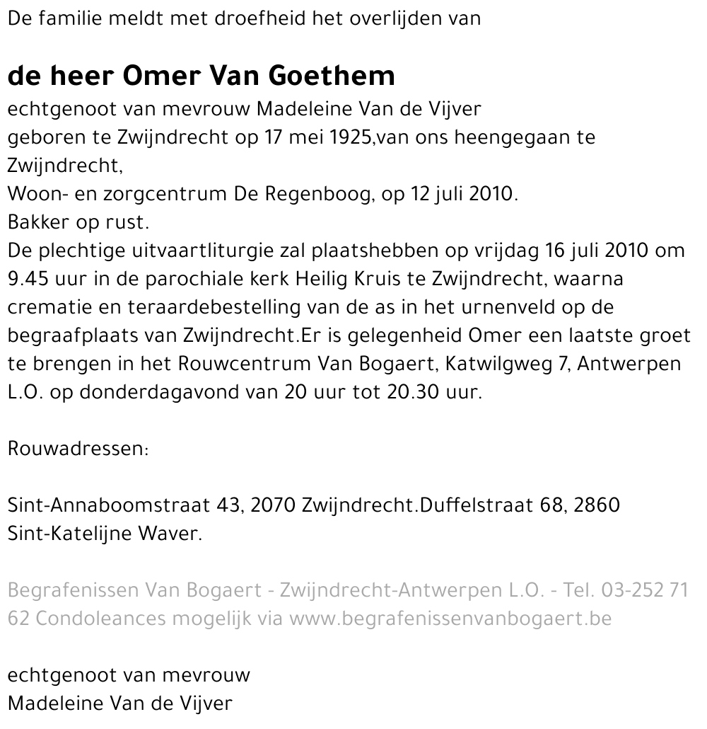 Omer Van Goethem