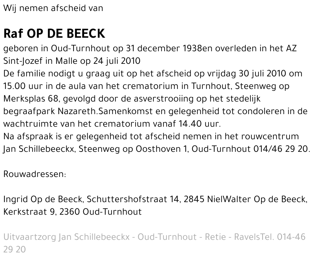 Raf Op de Beeck