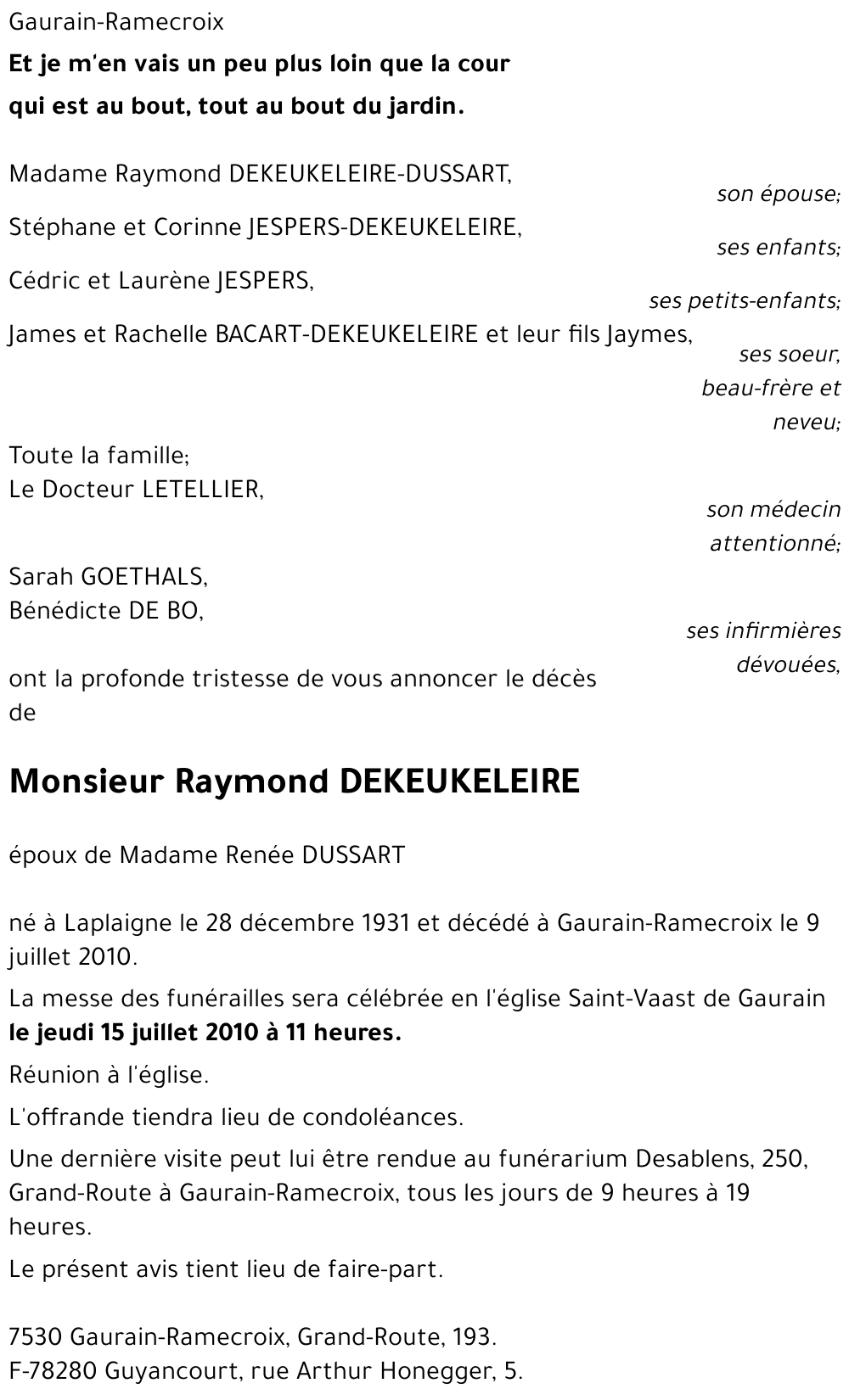 Raymond DEKEUKELEIRE