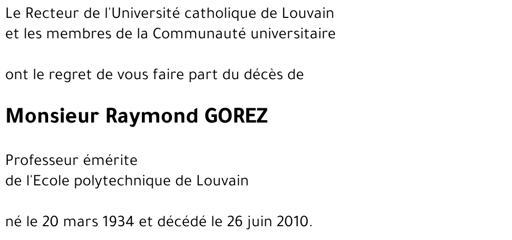 Raymond GOREZ