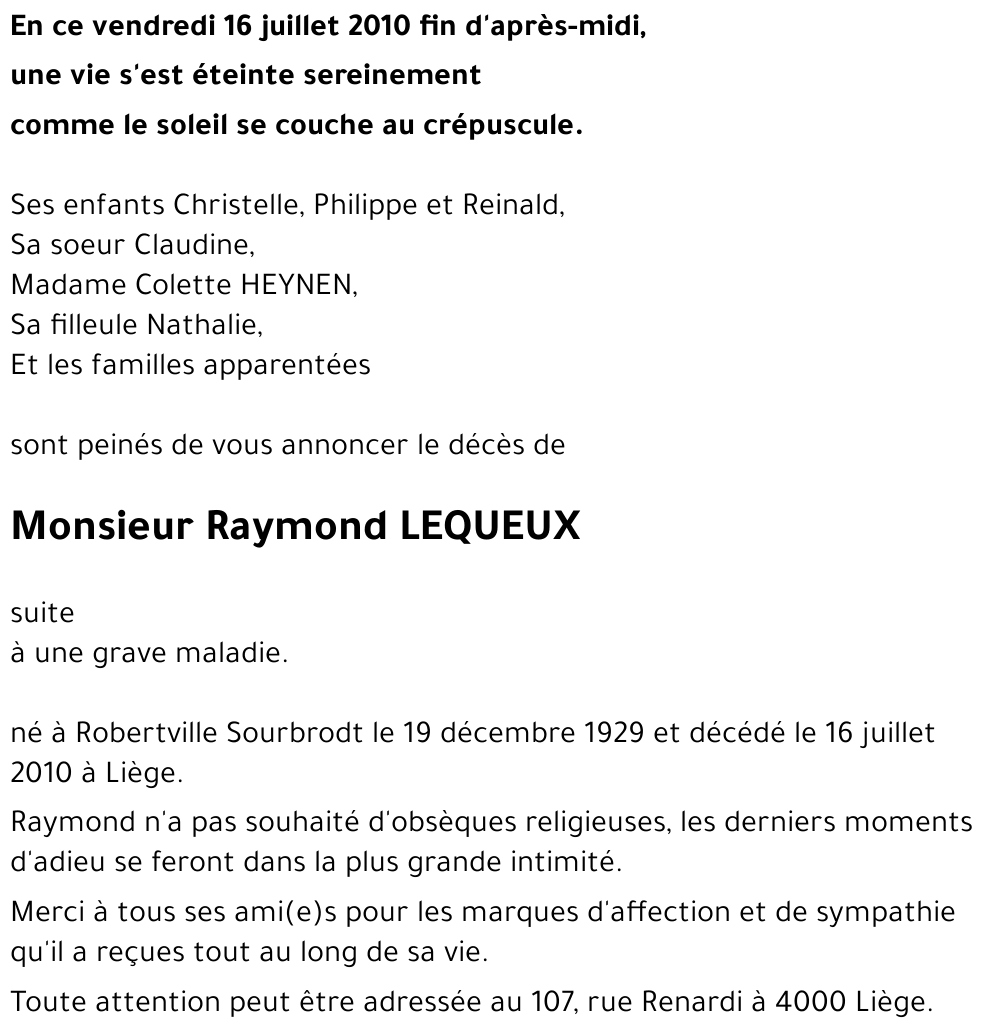 Raymond LEQUEUX