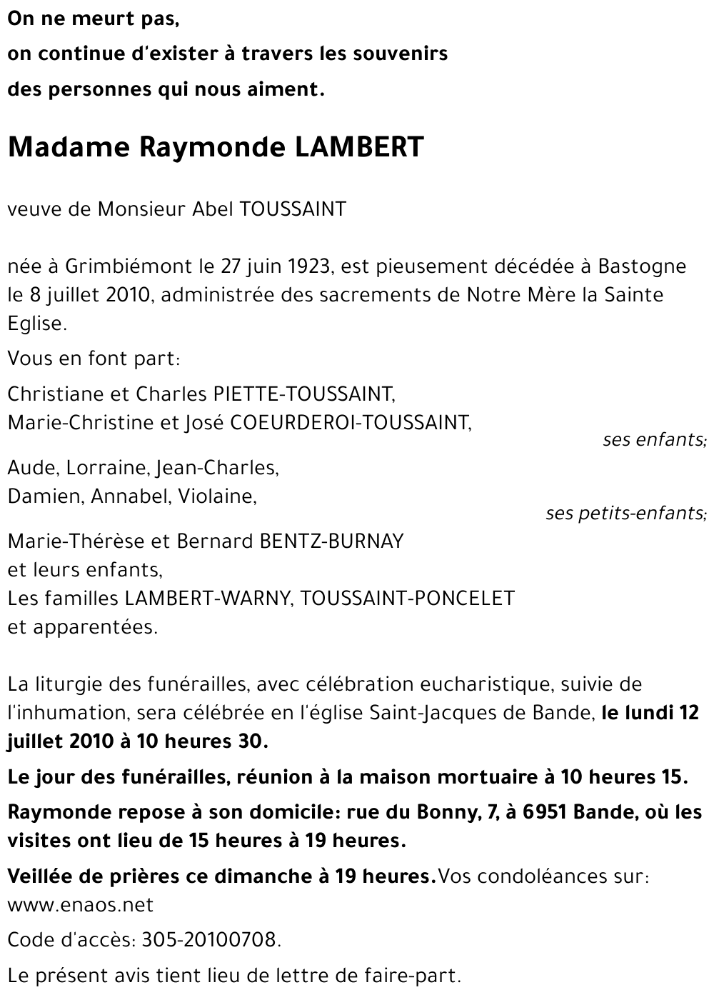 Raymonde LAMBERT