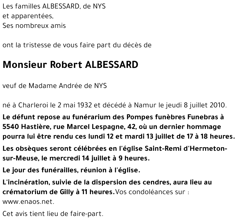 Robert ALBESSARD