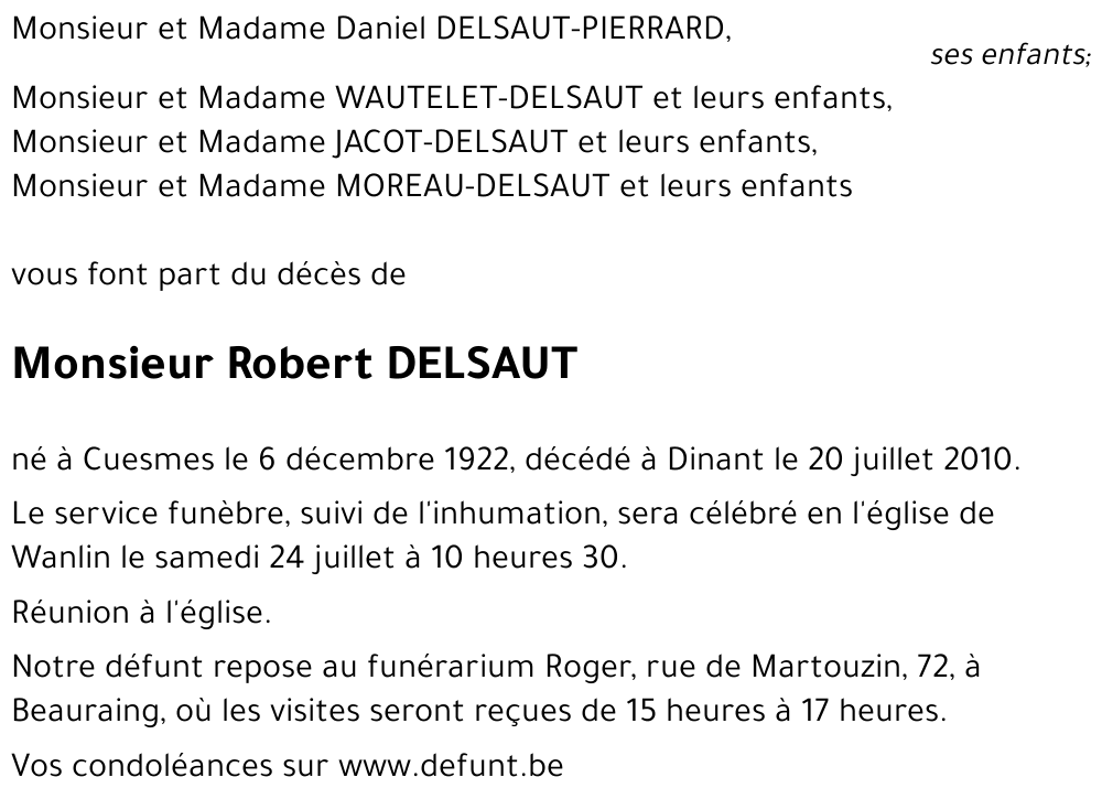 Robert DELSAUT