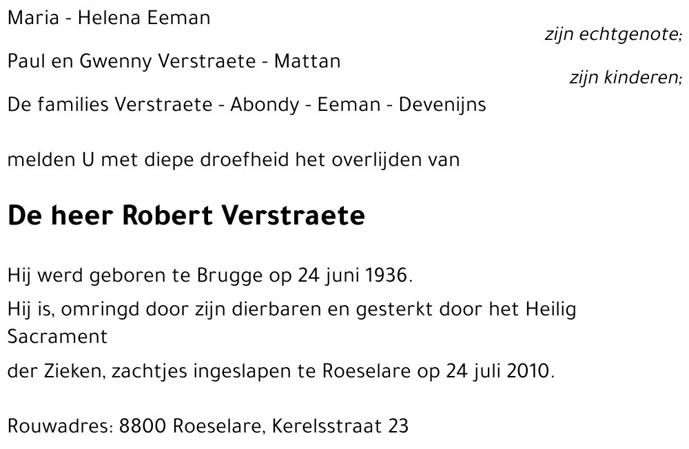 Robert VERSTRAETE