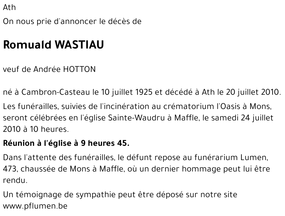 Romuald WASTIAU